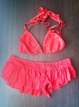 Michelle Baena Worn and Signed Red Lingerie Set With 5X4 Autograph Photo 2