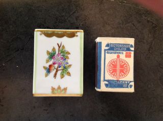 Herend Queen Victoria Butterfly Matchbox Holder