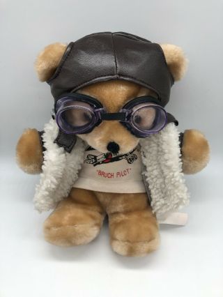 Aviator Pilot Teddy Bear With Goggles Bomber Jacket Stuffed Animal Bruch Pilot 2