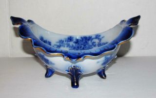 Wheeling Pottery Co.  La Belle Flow Blue Footed Fancy Bowl