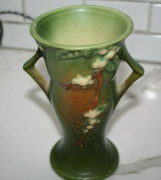 Authentic Roseville Pottery Snowberry Vase,  Shape 1v - 6,  Green