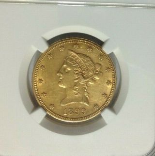 1899 - O $10 Liberty Gold Eagle Ngc Au Details Only 579 Graded &