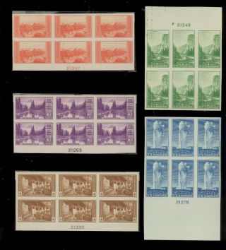 Scott 756 - 764 Imperforate National Parks Plate Blocks Of 6 Extra Fine Ngai