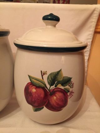 Casuals by China Pearl Apple BLOSSOM 2pc Canister Set 3