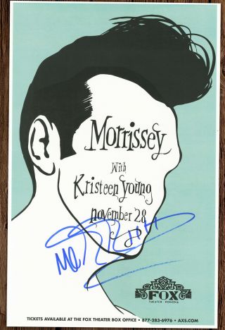Steven Patrick Morrissey Autographed Gig Poster The Smiths