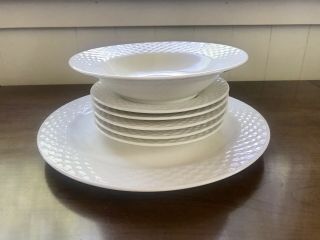 International Tableworks Lattice 1 Dinner Plate - 1 Soup Bowl - 5 Saucer Plates