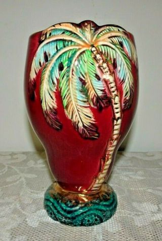 Vintage Beswick England Palm Tree Vase No.  1072 - Rare 1940 - 1960