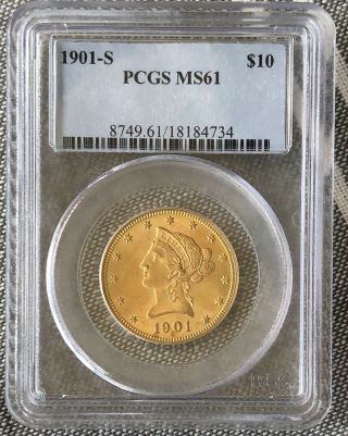 1901 S $10 Liberty Gold Eagle Pcgs Ms61