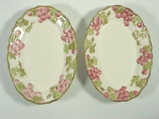 Metlox Poppytrail Vintage Pink 2 Oval Serving Platters 9 1/2 " Grapes And Vines