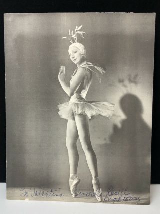 Vintage Signed Autographed Photo Ballet Dancer Rosella Hightower Ballerina