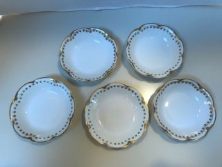 5 Antique Theodore Haviland Limoges 5 " Fruit Bowls,  Patent Applied For,  1903