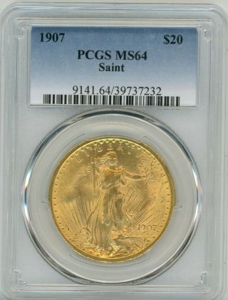 1907 Saint Gaudens Pre - 33 Gold $20,  Ms 64 - Pcgs