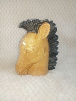 Vintage Rlm Horse Head Ceramic Planter Vase 8 " X 8 1/2 "