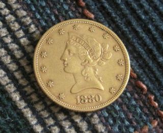 1880 U.  S.  $10 Liberty Gold Coin Fine Great Investment