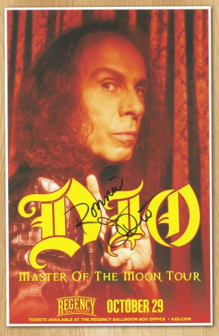Ronnie James Dio Autographed Gig Poster Rainbow In The Dark