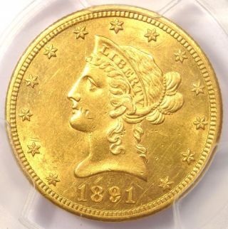 1891 - Cc Liberty Gold Eagle $10 - Pcgs Uncirculated Detail (unc Ms) - Rare Coin