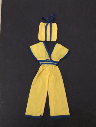 Vintage Superstar Barbie Best Buy Fashion 2782 Yellow & Blue Jumpsuit & Purse