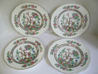 Vintage Coalport China Indian Tree Pattern Luncheon Plates Set Of 4