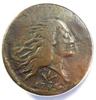 1793 Flowing Hair Wreath Cent 1c S - 8 - Certified Anacs Vg8 Detail - Rare Coin