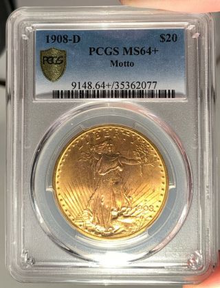 1908 - D $20 Pcgs Ms 64,  St.  Gauden’s Gold Double Eagle - With Motto