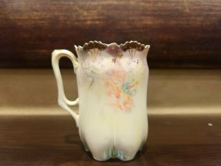 Antique R S Prussia Red Mark Demitasse Or Chocolate Cup Hand Painted Roses 3