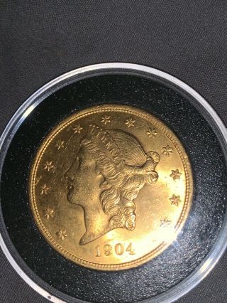 1904 Double Eagle Liberty Head 20 Dollar Gold Coin,