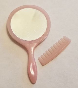 Vintage Barbie Pink Mirror And Comb From Pak Barbie 