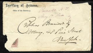 1864 Arizona Territory Official Cover Red Manuscript Cancel Prescott To Nyc