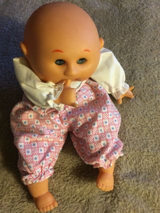 Vintage 1999 Uneeda 12 " Pellet Filled Thumbsucker Baby Doll Open Close Blue Eyes