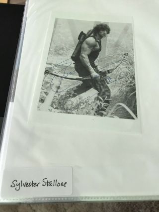 Sylvester Stallone Signed Autographed Rambo Photo Actor B&w