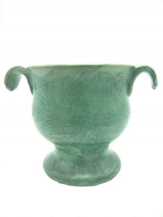 Bybee Pottery Co.  Matte Green Arts & Crafts Planter Vase With Tab Handles