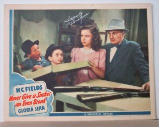 1941 Never Give A Sucker An Even Break Orig Lobby Card Gloria Jean Signed Guns