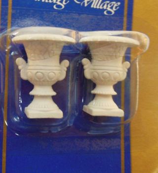 Doll House Miniature Set Of 2 Urns 1 " Still In Package Vintage