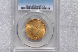 1910 - D Indian Head $10 Gold Eagle Coin Pcgs Graded/slabbed Ms65
