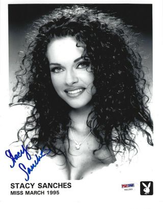 Stacy Sanches Signed Playboy Playmate Headshot 8x10 Photo Psa/dna Picture 95