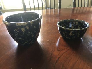 bennington pottery blue agate Large and Small Dip Bowls 2