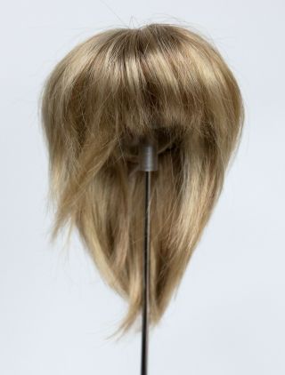 Wig,  Medium Layered Multi - Tone Dark Blonde,  Monique Gold Synthetic Mohair,  6 - 7 "