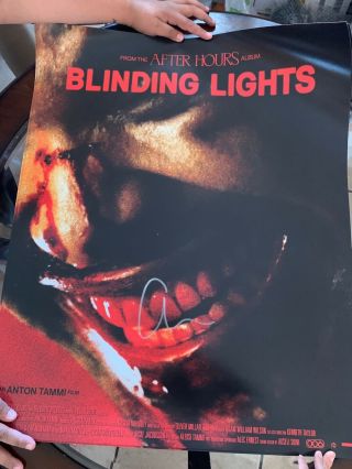 Signed The Weeknd " Blinding Lights " Film Poster Xo Fast Collectible
