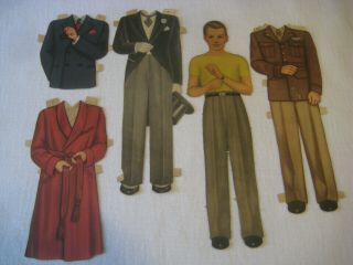 Paper Doll Vtg 40s 50s Man Large Size 12.  5 " Clothes Flaws 1940s 1950s Holden