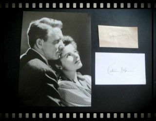 Spencer Tracy & Hepburn Signed Scrapbook Page Autograph With A 9x7 Book Photo