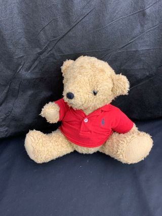 Ralph Lauren Polo 15.  5” Plush Teddy Bear Stuffed Animal w/ Red Polo Shirt K2 2
