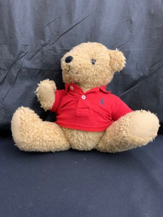 Ralph Lauren Polo 15.  5” Plush Teddy Bear Stuffed Animal w/ Red Polo Shirt K2 3