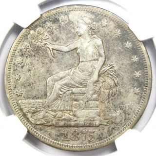 1875 - Cc Trade Silver Dollar T$1 - Ngc Xf Details (ef) - Rare Carson City Coin