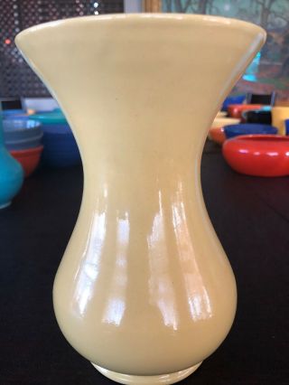 7.  25” Bauer Pottery Fred Johnson Hand Thown Vase Chinese Yellow Glaze