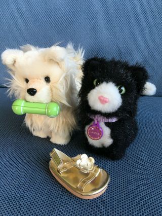 American Girl Licorice Cat & Pomeranian Puppy Dog Pets Posable Magnet Bone Shoe