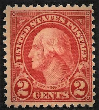1923 George Washington 2 Cent Perforated 11 Mnh Og Scott 595
