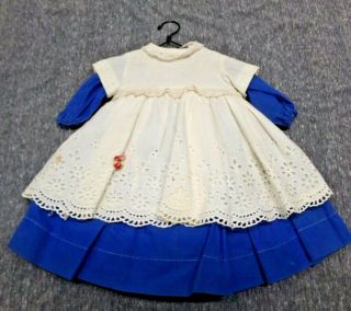 Vintage 1950s Terri Lee Tagged 16 " Doll Blue And White Dress