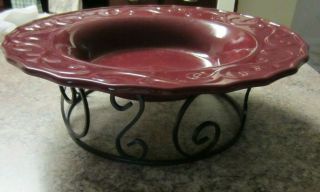 HOME & GARDEN Celebrating Country Garden Vines Berry Serving Bowl & Stand 2