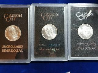1882 1883 1884 Cc Carson City Gsa Case Bu Uncirculated Morgan Silver Dollars $1