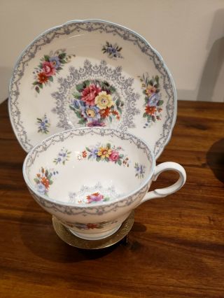 Vintage Shelley " Crochet " English Bone China Tea Cup & Saucer